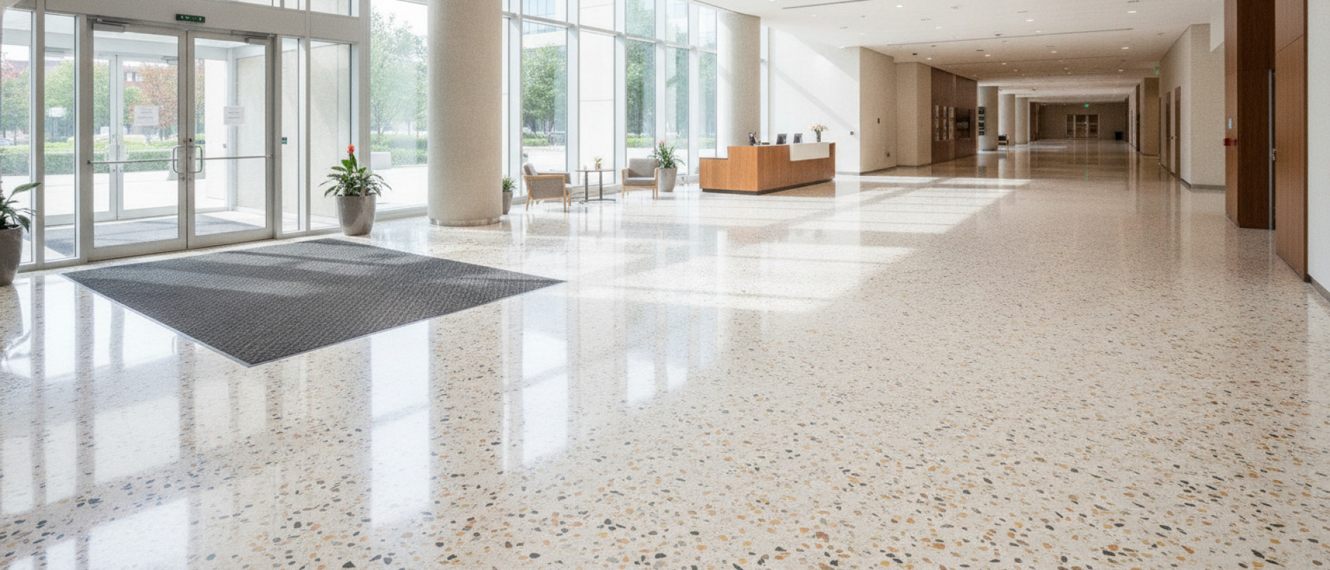 6 tips om de glans van je terrazzo-bedrijfsvloer te behouden.